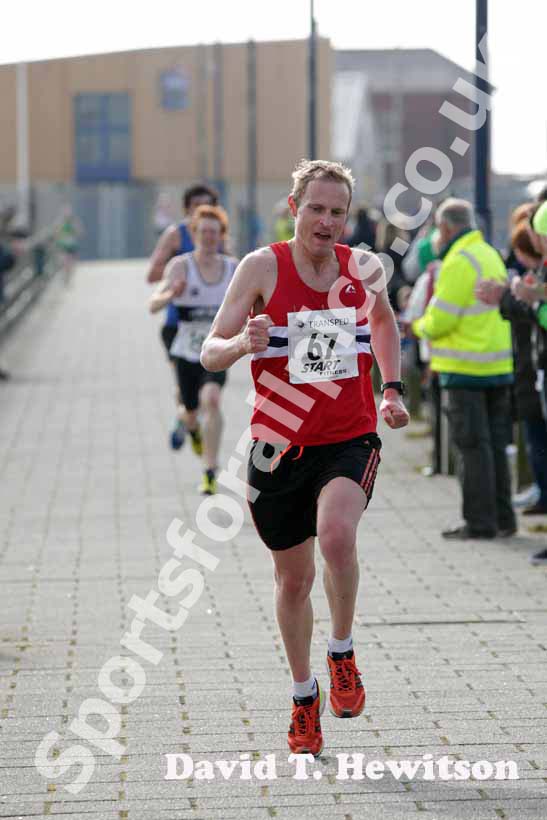 Graeme Cook (NSP) finishing the Transped Blyth Valley 10k.